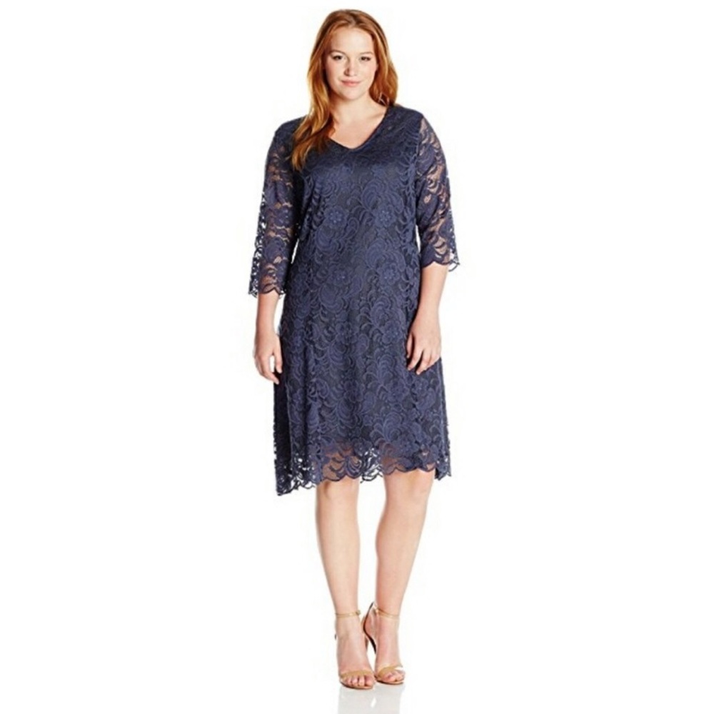 Junarose 3/4 sleeve Lace Shift Dress